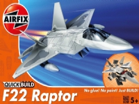 Bilde av Airfix Quick Build F22 Raptor, Fixed-wing Aircraft Model, Monteringssett, F22 Raptor, Alle Kjønn, Plast, 24 Stykker