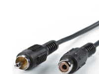 Value Cinch Cable, simplex M - F 10 m, RCA, Hankjønn, RCA, Hunkjønn, 10 m, Sort PC tilbehør - Kabler og adaptere - Lydkabler