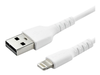 Bilde av Startech.com 6 Ft(2m) Durable White Usb-a To Lightning Cable, Heavy Duty Rugged Aramid Fiber Usb Type A To Lightning Charger/sync Power Cord, Apple Mfi Certified Ipad/iphone 12 Pro Max - Iphone 7/8/11/11 Pro - Lightning-kabel - Usb Hann Rett Til Lightning