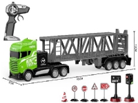 Lastbil R/C med släpvagn och skyltar 1:16 2.4GHz grönt