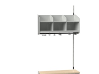 BST Kombination C, Påbygningssektion 3 pladser B 900 mm, lys grå Barn & Bolig - Møbler - Entrèmøbler
