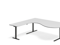 Lyft-/sänkbart bord DNA ljusgrå 2365×1800 mm Vänster 3-benig/Svart