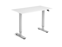 Flexidesk Hæve-sænkebord 120x60 cm hvid/alugrå Kontorbord
