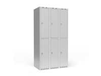 Garderobeskab 3x400 mm Lige tag 2 rum i højden Rød dør Cylinderlås