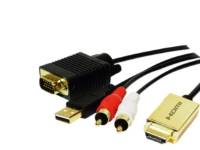 LogiLink – Kabel för video / ljud – HDMI hane till DB-15 RCA x 2 hane – 2 m