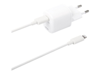 DELTACO USBC-AC141 – Strömadapter – 20 Watt – 3 A – PD (USB-C) – vit – för Apple iPad/iPhone/iPod (Lightning)