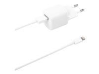 DELTACO USB-AC181 – Strömadapter – 12 Watt – 2.4 A (USB) – vit – för Apple iPad/iPhone/iPod (Lightning)