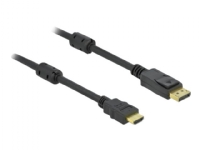 Delock – High Speed – adapterkabel – DisplayPort hane låst till HDMI hane – 10 m – trippelskärmad – svart – stöd för 4K aktiv