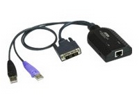 ATEN KA7166 - Tastatur / video / musekabel (KVM) - RJ-45 (hunn) til USB, DVI-D (hann) - 9.1 cm PC tilbehør - KVM og brytere - Tilbehør