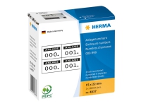 HERMA - Svart, hvit - 15 x 22 mm 2000 etikett(er) (1000 ark x 2) selvklebende nummeretiketter Papir & Emballasje - Etiketter - Manuel farget