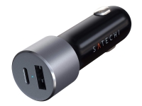 Satechi - Bilstrømadapter - 72 watt - 2 utgangskontakter (USB, 24 pin USB-C) - romgrå Tele & GPS - Batteri & Ladere - Billader