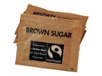 Rørsukker Sachets 2.5 gr Fairtrade Brun,1000 stk/krt