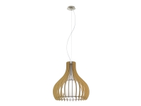 Eglo Tindori - Taklampe - 1 sokkel - E27 - hvit, lønn, satin-nikkel