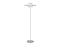 Eglo Brenda - Gulvlampe - 1 sokkel - E27 - hvit, satin-nikkel