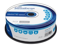 MediaRange - 25 x BD-R - 25 GB 6x - spindel PC-Komponenter - Harddisk og lagring - Lagringsmedium