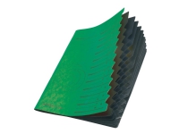Herlitz Colorspan - Klassifikasjonsmappe - 12 rom - 12 deler - fortrykt: A-Z, 1-12 - for A4 - med fliker - svart, grønn Arkivering - Elastikmapper & Chartekker - Sortering av mapper