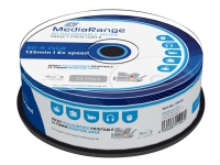 MediaRange - 25 x BD-R - 25 GB 6x - blekkstråleskrivbar overflate - spindel PC-Komponenter - Harddisk og lagring - Lagringsmedium