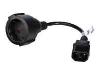Akyga Pro Series - Strømforlengelseskabel - CEE 7/4 (hunn) til IEC 60320 C14 - 250 V - 10 A - 15 cm - svart PC tilbehør - Kabler og adaptere - Strømkabler