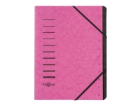 Pagna Office – Klassifikationsmapp – 12 utrymmen – 12 delar – för A4 – tabbad – mörkrosa