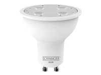 Schwaiger HAL400 - LED-lyspære - GU10 - 4.8 W (ekvivalent 50 W) - klasse A+ - varmt hvitt lys - 2700 K - hvit Smart hjem - Smart belysning - Smart pære - GU10