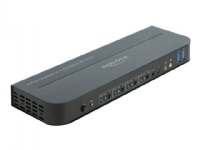 Delock DisplayPort 1.4 KVM Switch 8K 30 Hz with USB 3.0 and Audio – Omkopplare för tangentbord/video/mus/ljud/USB – 4 x KVM/ljud/USB – 1 lokal användare – skrivbordsmodell