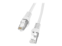 Lanberg – Patch-kabel – RJ-45 (hane) till RJ-45 (hane) – 50 cm – 5.4 mm – FTP – CAT 5e – formpressad hakfri tvinnad – vit RAL 9010