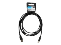 iBOX - Skriverkabel - USB (hann) til USB-type B (hann) - 3 m - svart