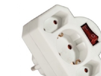 Hama Socket Adapter with switch – Effektband – AC 230 V – utgångskontakter: 3 – vit