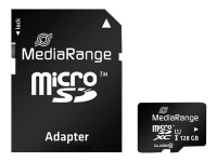 Bilde av Mediarange Mr945 - Flashminnekort (microsdxc Til Sd-adapter Inkludert) - 128 Gb - Uhs-i / Class10 - Microsdxc - Svart