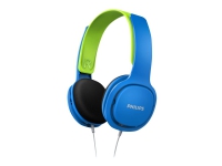 Philips Kids SHK2000BL – Hörlurar – på örat – kabelansluten – 3,5 mm kontakt – ljudisolerande – blå grön