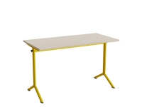 Bord Atlas 1130, 1200x600mm, lyddæmpende eg højtrykslaminat, gult stel