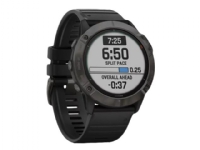 Garmin fenix 6X Pro Solar – Carbon gray DLC – sportklocka med band – silikon – svart – handledsstorlek: 127-210 mm – display 1.4 – 32 GB – Bluetooth Wi-Fi ANT+ – 54 g