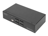 DIGITUS DS-12880 - KVM / lyd / USB-svitsj - 4 x KVM port(s) - 1 lokalbruker - stasjonær PC tilbehør - KVM og brytere - Switcher