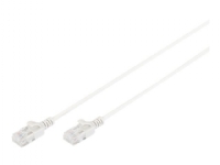 DIGITUS Slim – Patch-kabel – RJ-45 (hane) till RJ-45 (hane) – 5 m – UTP – CAT 6 – halogenfri formpressad hakfri – grå