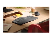Logitech ERGO K860 - Tastatur - trådløs - 2.4 GHz, Bluetooth 5.0 - QWERTY - US International - grafitt
