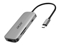 Acer 7-In-1 - Dokkingstasjon - USB-C - HDMI - for Chromebook 51X Extensa 15 Nitro 5 Predator Triton 300 TravelMate Spin B3 PC & Nettbrett - Bærbar tilbehør - Portreplikator og dokking