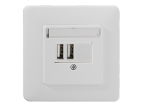 Rutenbeck SV USB 2xUp rw, Innendørs, AC, 5 V, Hvit