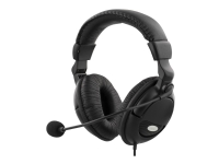 DELTACO HL-9 – Headset – fullstorlek – kabelansluten – svart