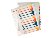 Esselte - Inndeler - 12 deler - fortrykt: 1-12 - for A4 Maxi - med fliker (en pakke 10) Arkivering - Skilleark - PP-skilleark & Registre