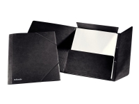 Esselte - 3-fliksmappe - for A4 - kapasitet: 350 ark - svart Arkivering - Elastikmapper & Chartekker - Elastiske mapper