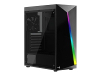 AeroCool Shard – Tower – ATX – genomskinlig sidopanel (akryl) – ingen strömförsörjning (ATX) – svart – USB/ljud