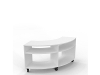 Reol Stig i hvid laminat 2½-rum buet 90° med hjul interiørdesign - Stoler & underlag - Tilbehør