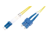 DIGITUS - Koblingskabel - LC-enkeltmodus (hann) til SC-enkeltmodus (hann) - 5 m - fiberoptisk - 9 / 125 micron - OS2 - med støvel, halogenfri - gul PC tilbehør - Kabler og adaptere - Nettverkskabler