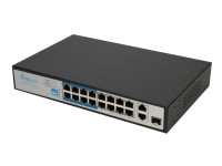 Extralink VIRTUS – V3 – switch – ohanterad – 16 x 10/100 (PoE+) + 1 x 10/100/1000 (upplänk) + 1 x kombinations-Gigabit SFP (upplänk) – rackmonterbar – PoE+ (150 W)