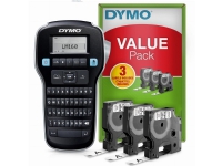 DYMO LabelMANAGER 160 - Value Pack - etikettmaker - S/H - termotransfer - Rull (1,2 cm) - 180 dpi - inntil 12 mm/sek - svart Skrivere & Scannere - Andre kontormaskiner - Labelskrivere