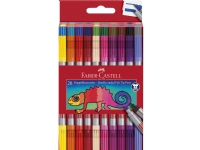 Faber-Castell – Fiberspetspenna med två spetsar – permanent – klara färger – vattenbaserat bläck – fin (paket om 20)
