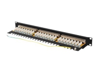 Lanberg PPSA-1024-B - Koblingspanel - rackmonterbar - CAT 6a - STP - RJ-45 X 24 - svart, RAL 9004 - 1U - 19 PC tilbehør - Nettverk - Patch panel