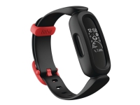 Fitbit Ace 3 – Svart – aktivitetspårare med band – silikon – svart/racerröd – display 0.72 – monokrom – Bluetooth – 19.3 g