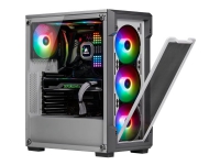 CORSAIR iCUE 220T RGB Airflow – Miditower – ATX – ingen strømforsyning (ATX) – hvid – USB/Lyd – Inkl. 3 x SP120 RGB PRO fans