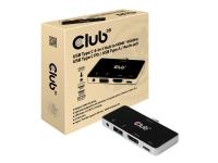 Club 3D USB Type C 4-in-1 Hub - Dokkingstasjon - USB-C - HDMI PC & Nettbrett - Bærbar tilbehør - Portreplikator og dokking